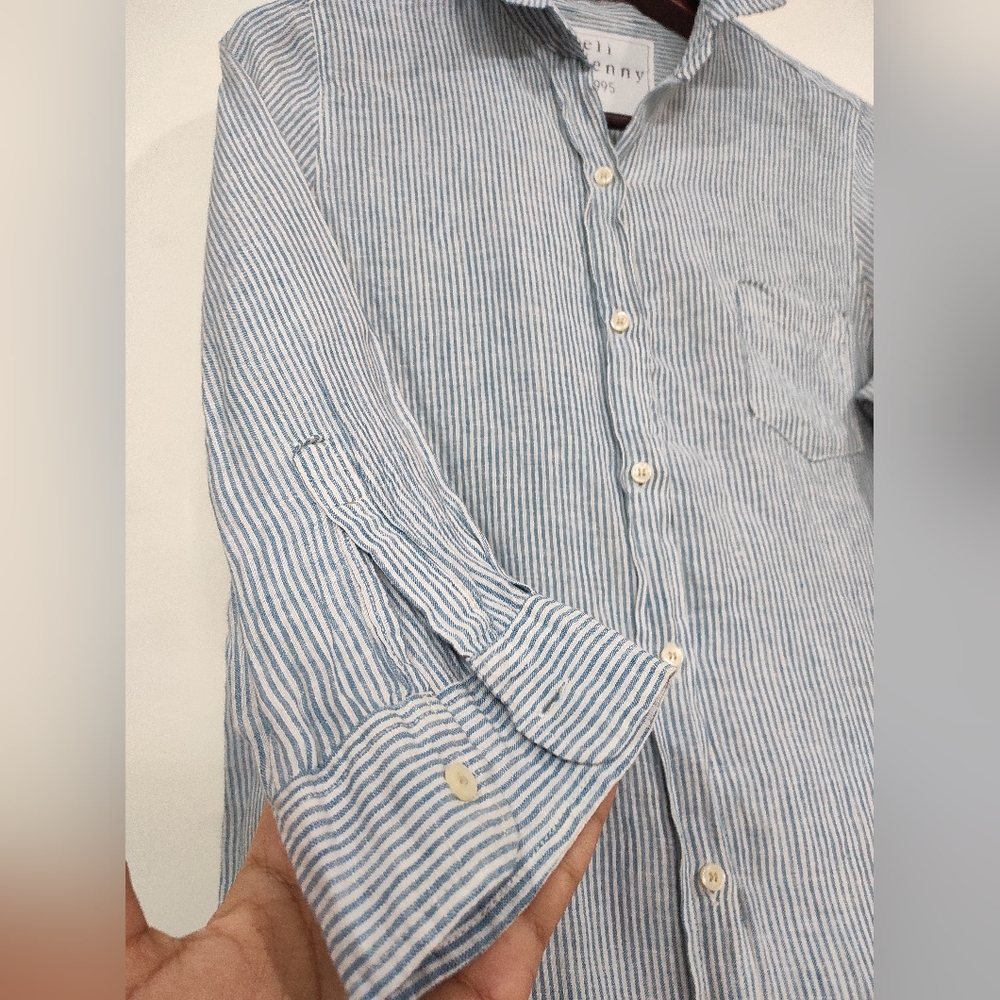 Strip linen Women Shirt - Picture 9 of 15